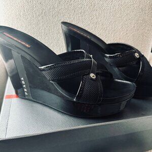 PRADA WEDGE SANDAL